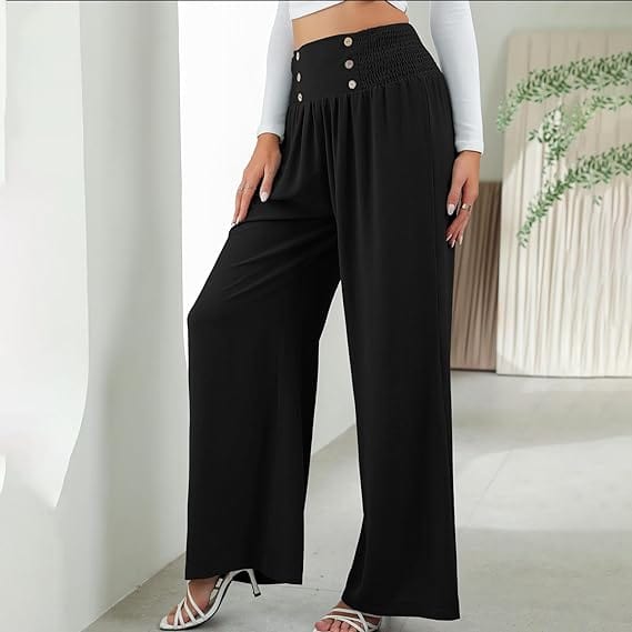 Abigail - Hose mit hoher Taille und weitem Bein esbjerg-modehus Pants