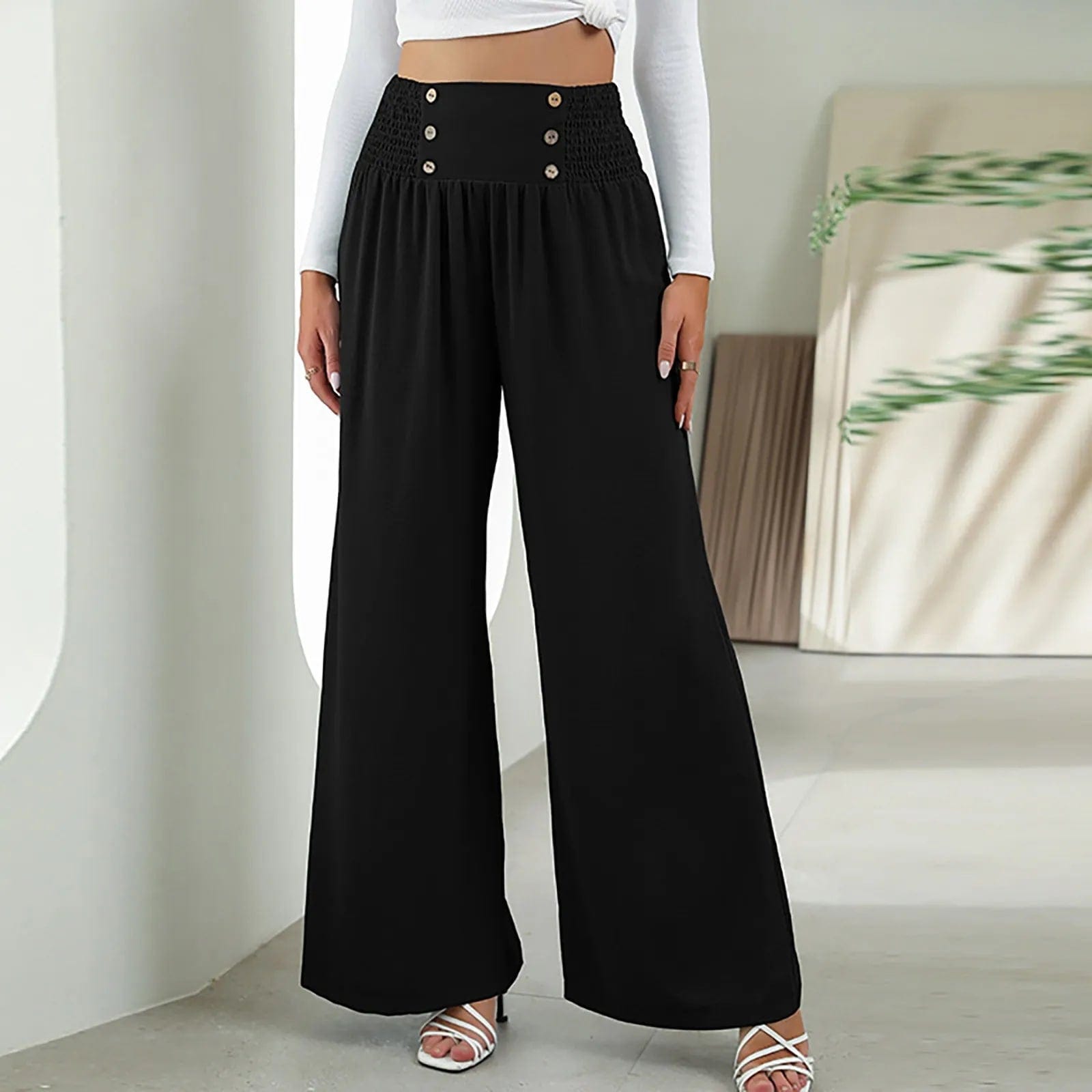 Abigail - Hose mit hoher Taille und weitem Bein esbjerg-modehus Pants