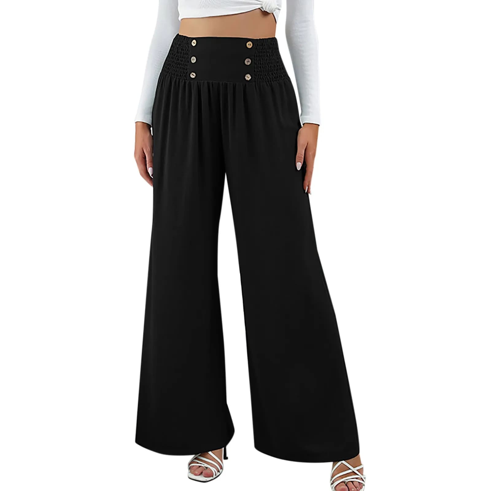 Abigail - Hose mit hoher Taille und weitem Bein esbjerg-modehus Pants