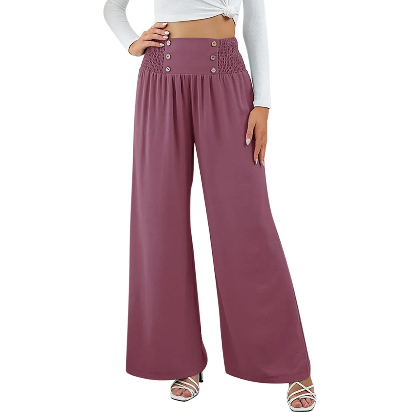 Abigail - Hose mit hoher Taille und weitem Bein esbjerg-modehus Pants