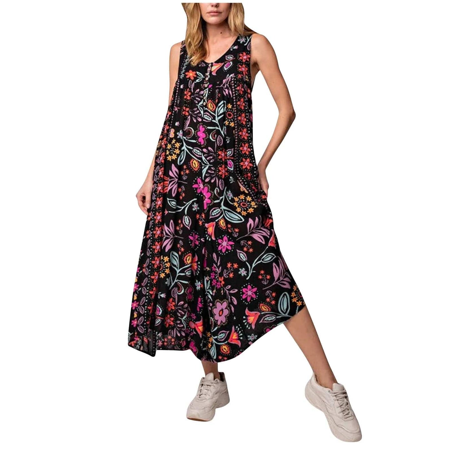 ANITA - Floral Print Weites Bein Sling Romper esbjerg-modehus Jumpsuits