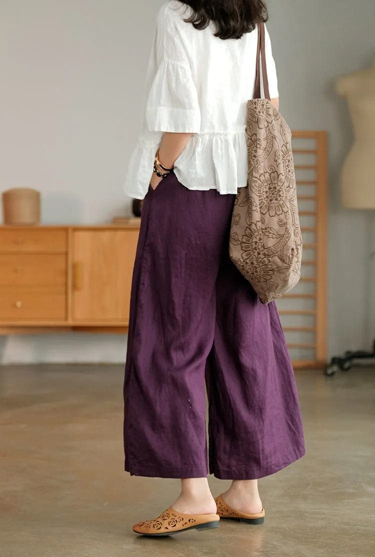 BRIANNA - Weite Hose aus Baumwolle und Leinen esbjerg-modehus Pants