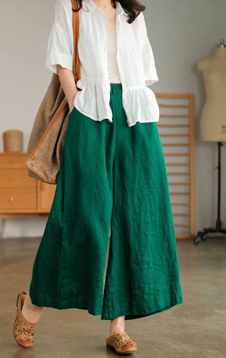 BRIANNA - Weite Hose aus Baumwolle und Leinen esbjerg-modehus Pants