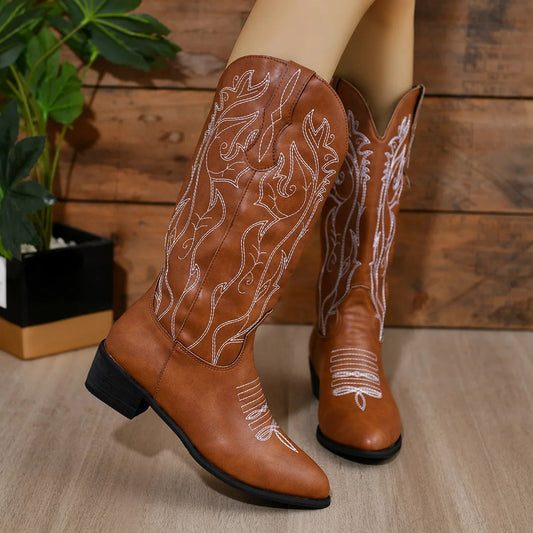 Eliana - Weiße Western-Cowboy-Stiefel esbjerg-modehus Boots