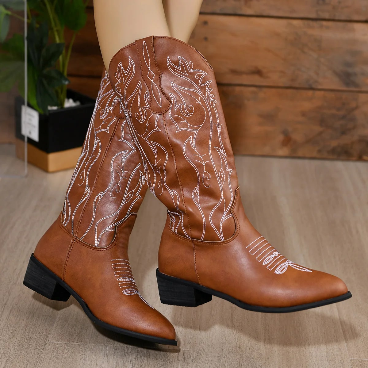 Eliana - Weiße Western-Cowboy-Stiefel esbjerg-modehus Boots