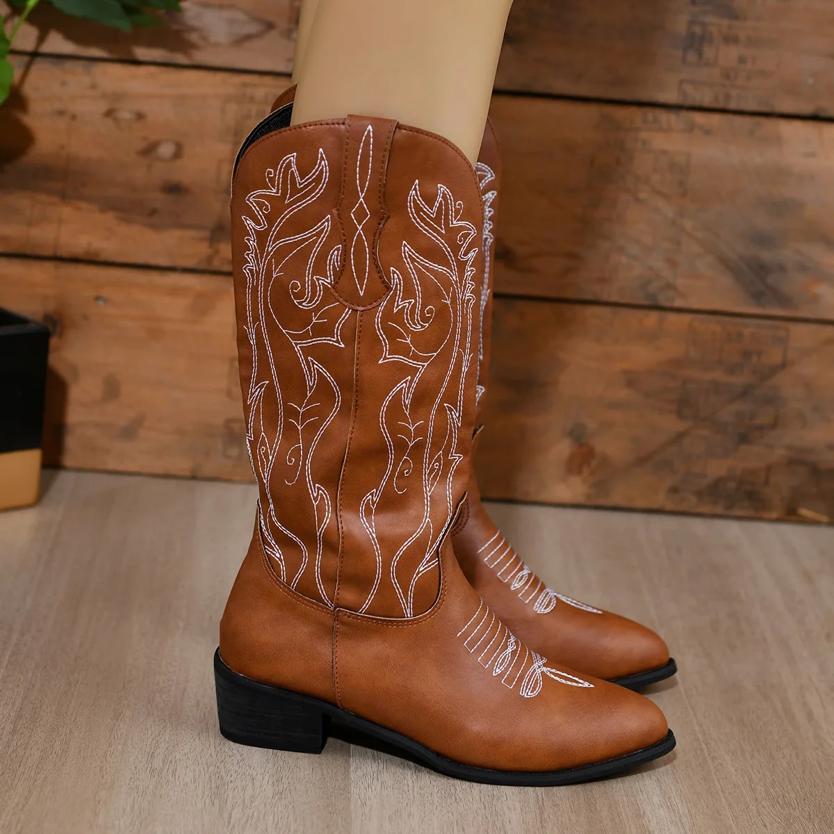 Eliana - Weiße Western-Cowboy-Stiefel esbjerg-modehus Boots