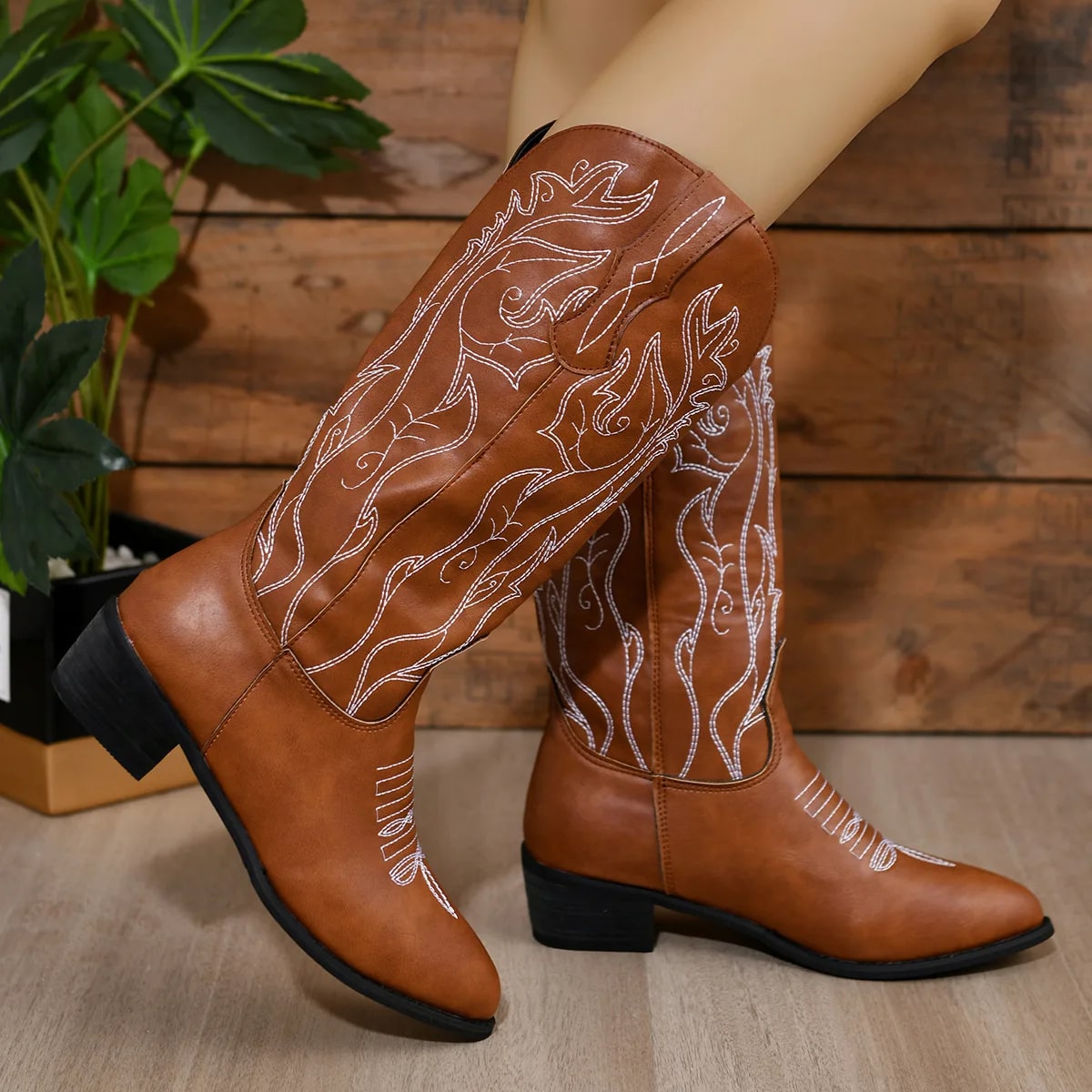 Eliana - Weiße Western-Cowboy-Stiefel esbjerg-modehus Boots