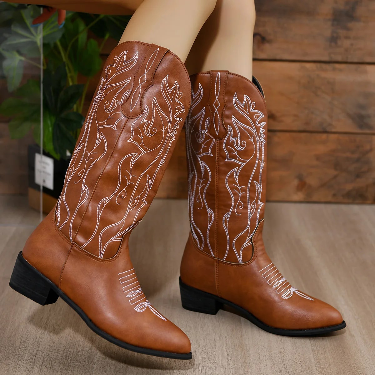 Eliana - Weiße Western-Cowboy-Stiefel esbjerg-modehus Boots