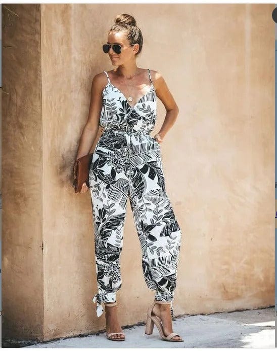 ELISHA - Jumpsuit mit Blumenmuster und hoher Taille esbjerg-modehus Jumpsuits