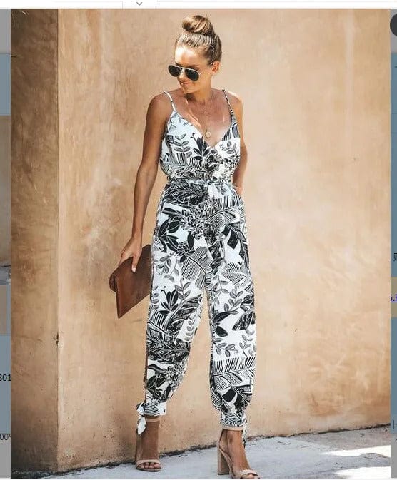 ELISHA - Jumpsuit mit Blumenmuster und hoher Taille esbjerg-modehus Jumpsuits