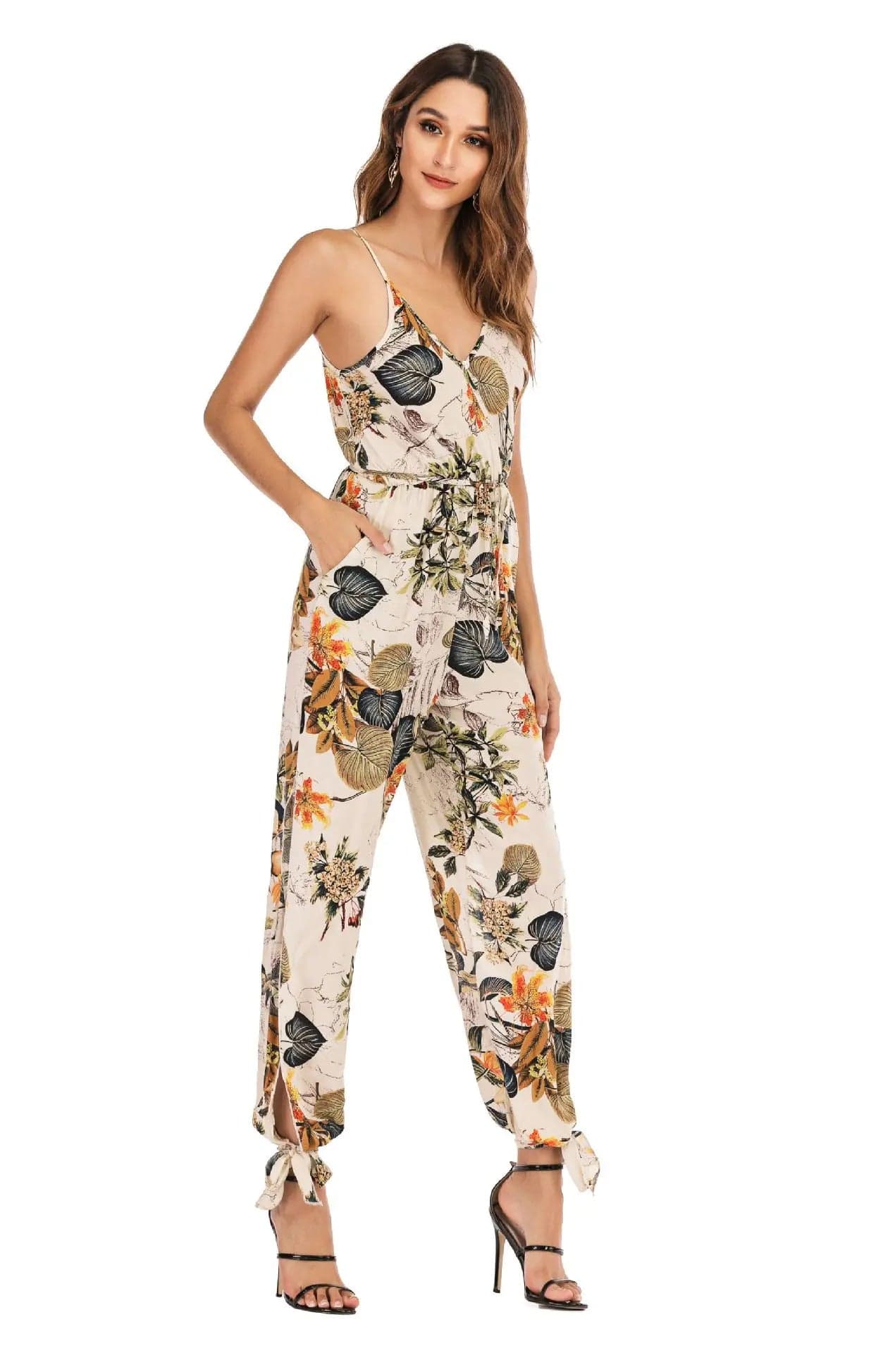 ELISHA - Jumpsuit mit Blumenmuster und hoher Taille esbjerg-modehus Jumpsuits