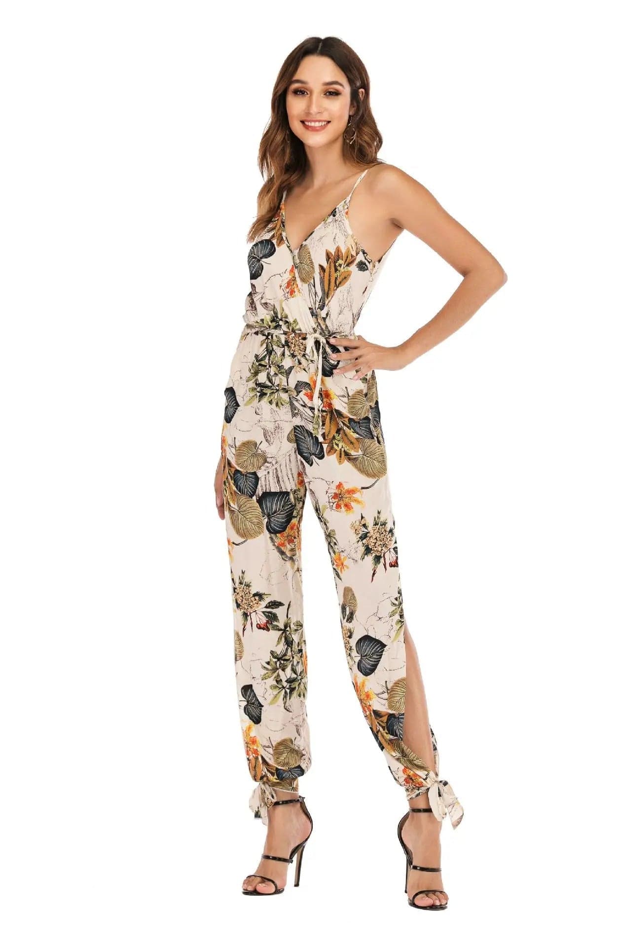 ELISHA - Jumpsuit mit Blumenmuster und hoher Taille esbjerg-modehus Jumpsuits