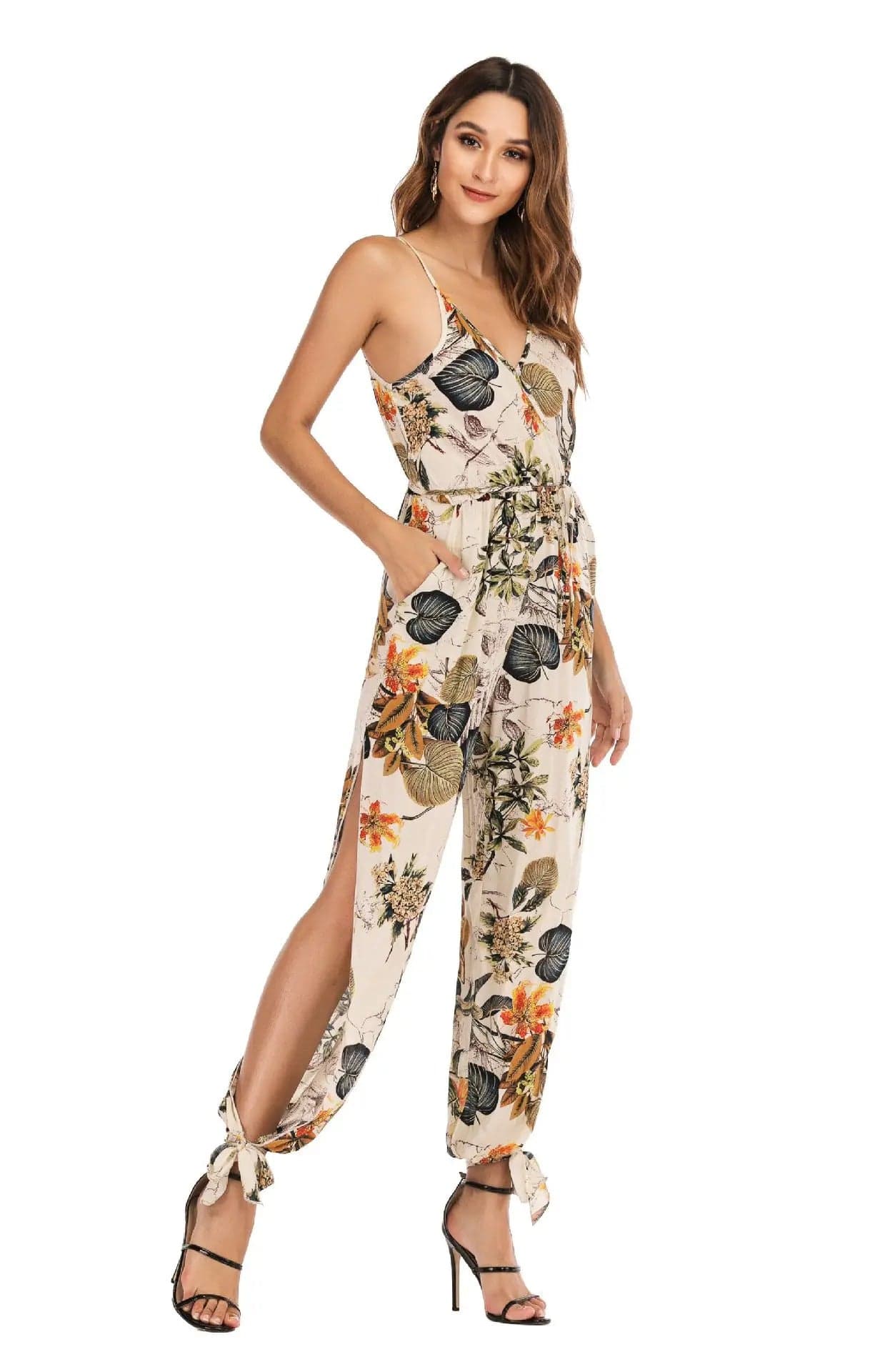 ELISHA - Jumpsuit mit Blumenmuster und hoher Taille esbjerg-modehus Jumpsuits