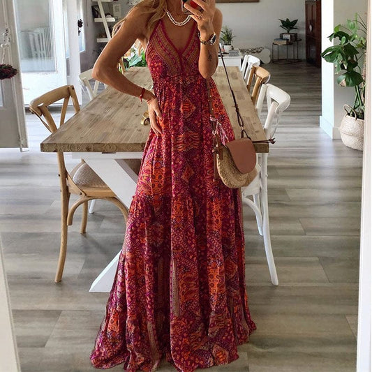 Ellen - Sommer Boho Lang Kjole esbjerg-modehus Dress