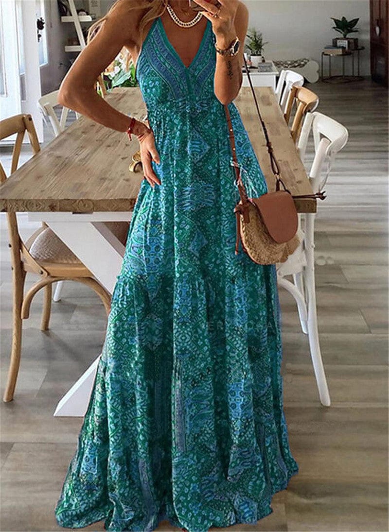 Ellen - Sommer Boho Lang Kjole esbjerg-modehus Dress