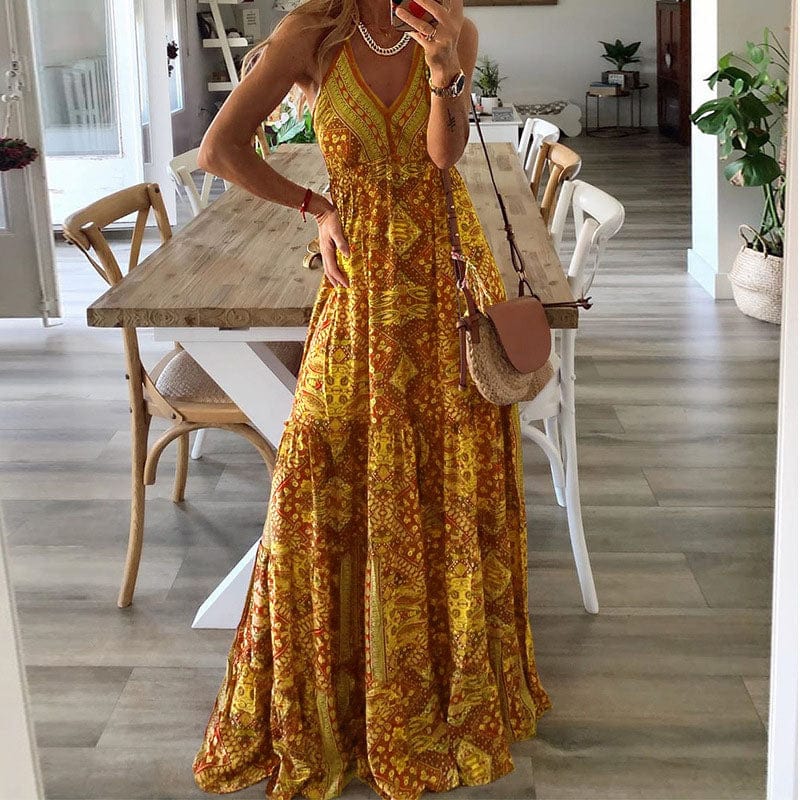 Ellen - Sommer Boho Lang Kjole esbjerg-modehus Dress