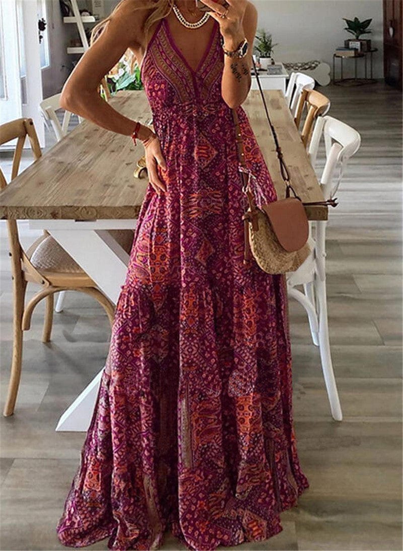 Ellen - Sommer Boho Lang Kjole esbjerg-modehus Dress