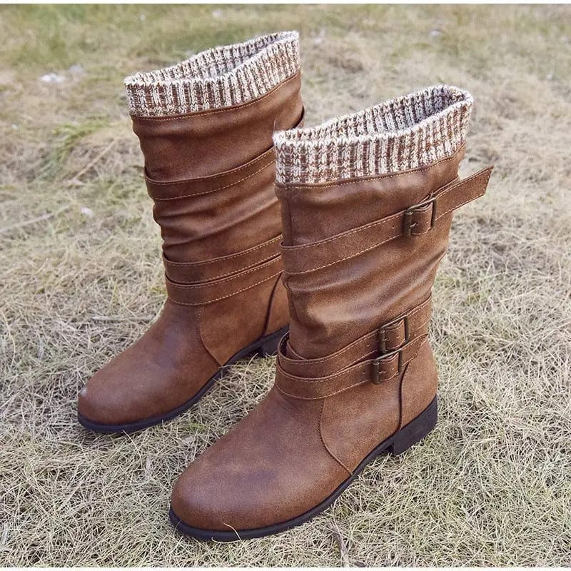 GABI - Retro-Strickstiefel bis zur Mitte der Wade esbjerg-modehus Boots