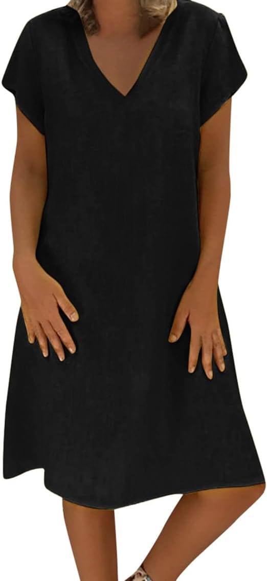 INGRID - V-Ausschnitt Strand Midi Kleider esbjerg-modehus Casual Dresses