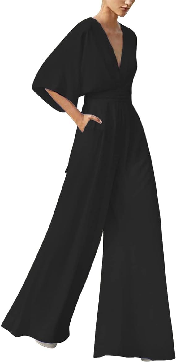 KAREN- Eleganter V-Ausschnitt Jumpsuit esbjerg-modehus Jumpsuits