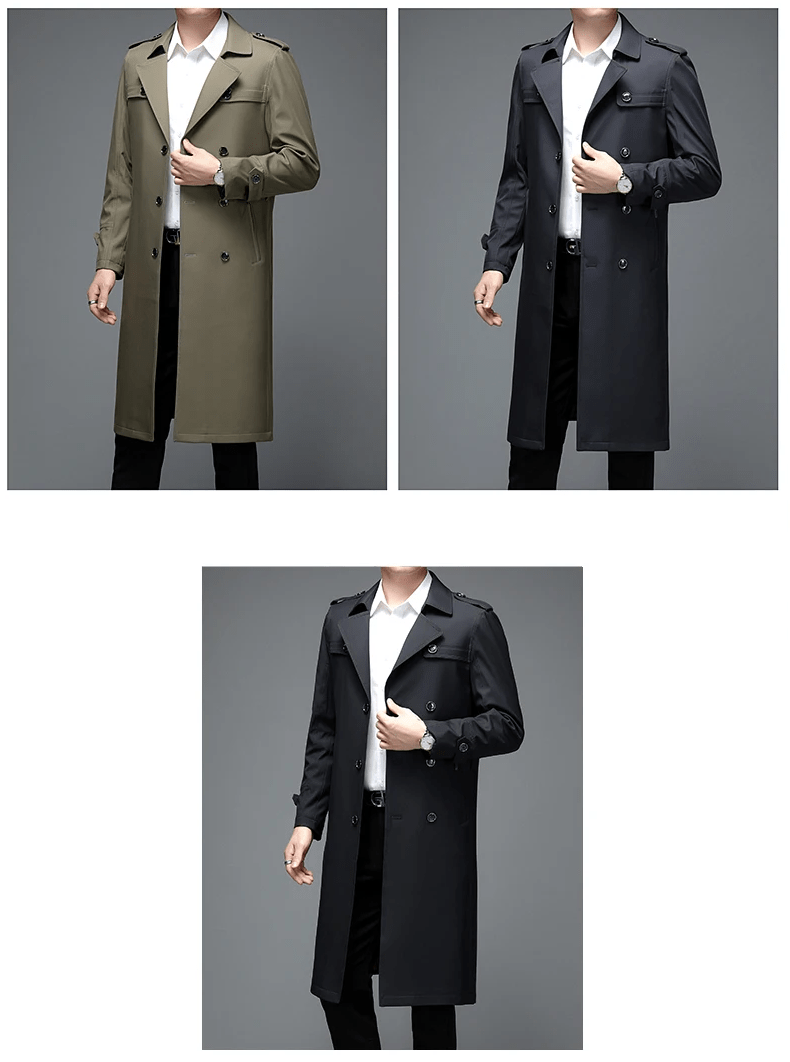 KENN - Høj kvalitet lang herre-trenchcoat esbjerg-modehus Coats & Jackets