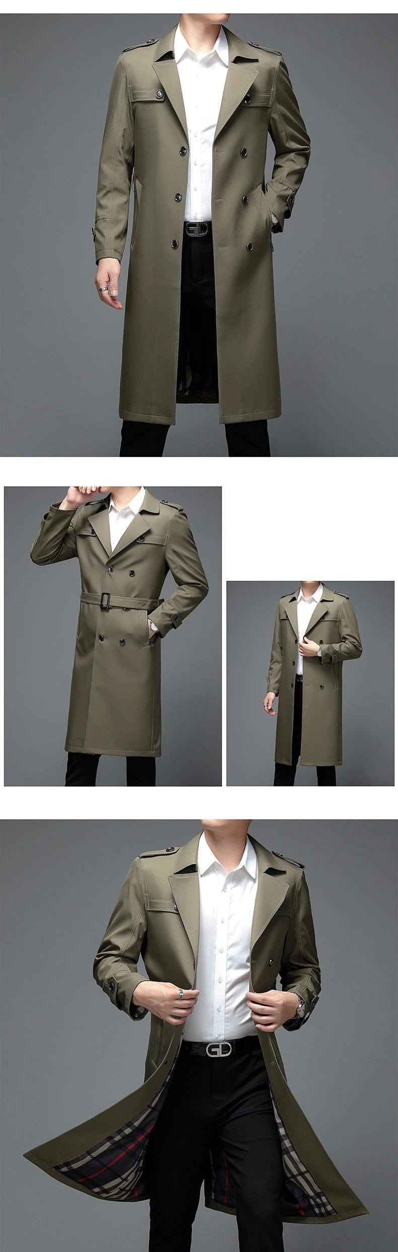 KENN - Høj kvalitet lang herre-trenchcoat esbjerg-modehus Coats & Jackets