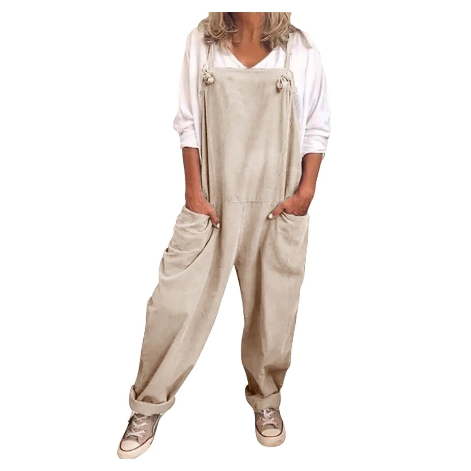 MOIRA - Overall Jumpsuit lavet af løst bundet bomuld og hør er et must-have til din sommermodekollektion esbjerg-modehus Jumpsuits