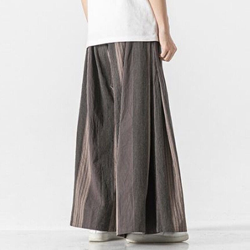 ROBBIE - Gestreifte Wide-Leg-Hose esbjerg-modehus Pants