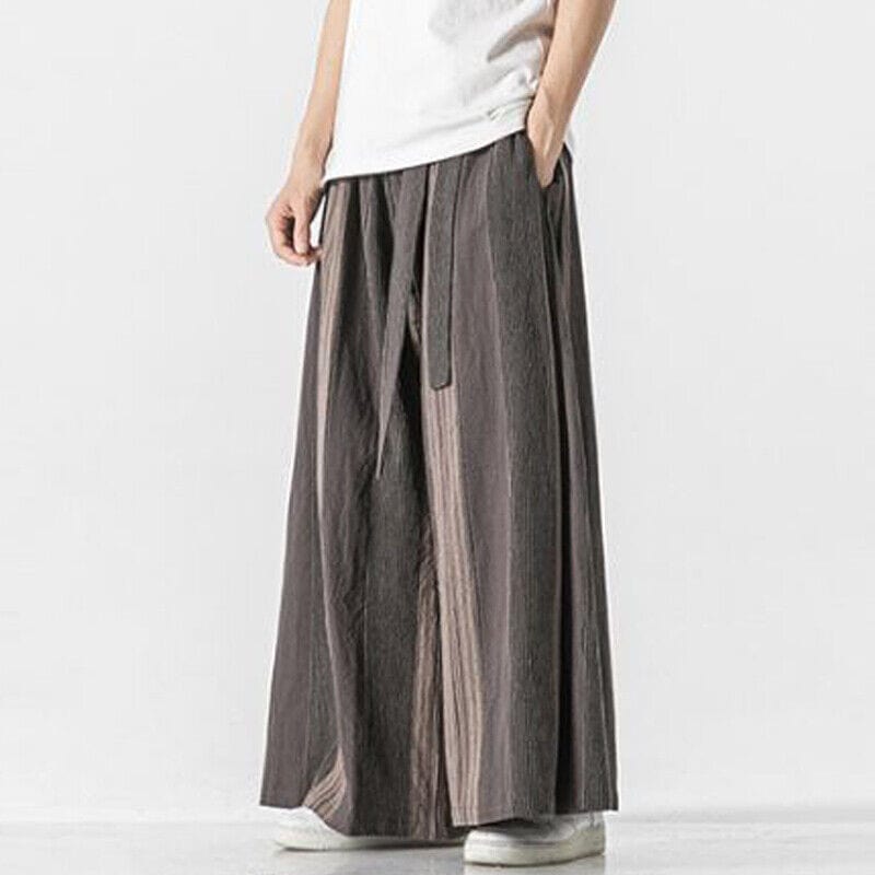 ROBBIE - Gestreifte Wide-Leg-Hose esbjerg-modehus Pants