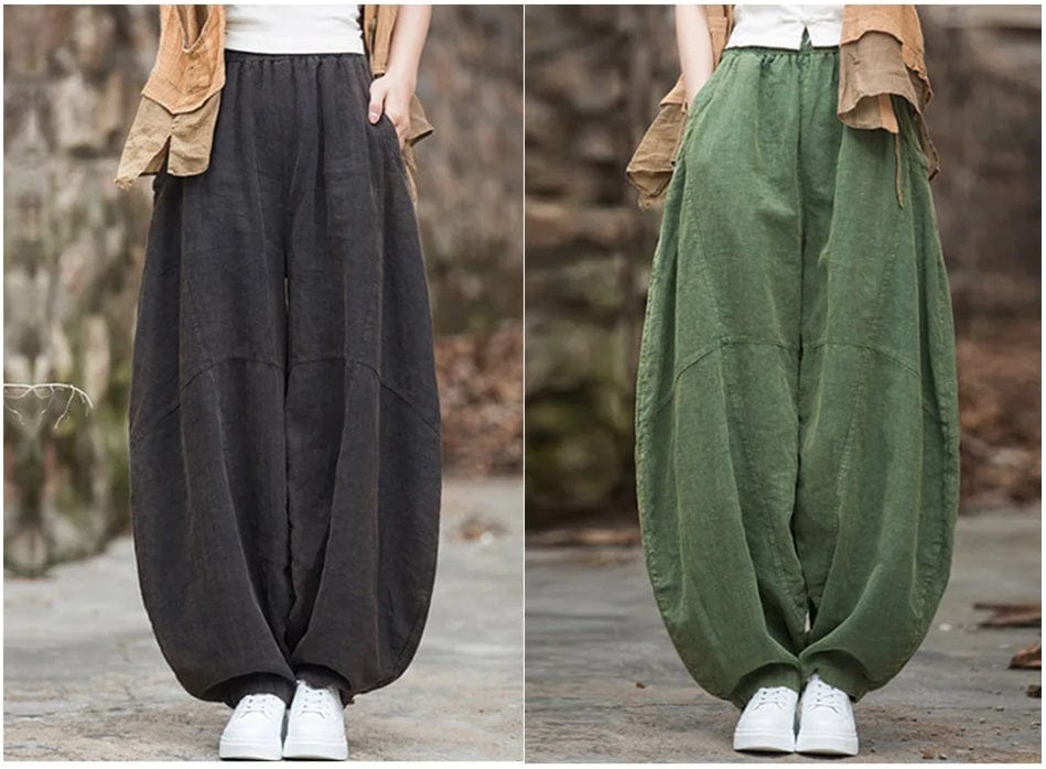 Warda - Bomuld-linned Baggy Cargo Bukser esbjerg-modehus Pants