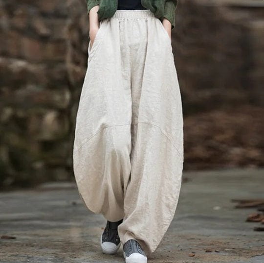 Warda - Bomuld-linned Baggy Cargo Bukser esbjerg-modehus Pants