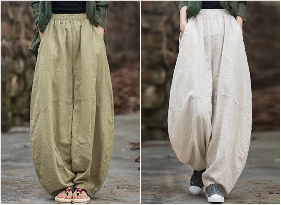 Warda - Bomuld-linned Baggy Cargo Bukser esbjerg-modehus Pants