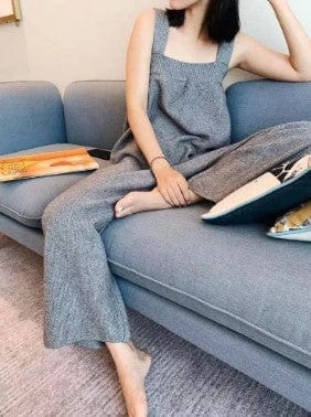 ZOE - Ærmeløs jumpsuit i løs strik esbjerg-modehus Jumpsuits